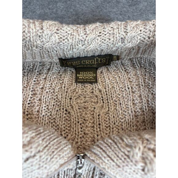 Aran Crafts Merino Wool Batwing Cape Chunky Knit Poncho Sweater Womens S/M Gray - Picture 3 of 9